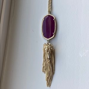 Kendra Scott Maroon and Gold Rayne Necklace